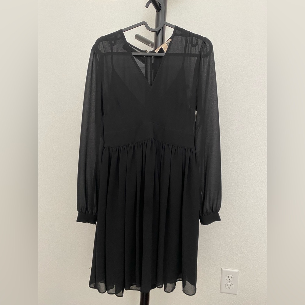 Michael Kors Black long sleeve mini dress